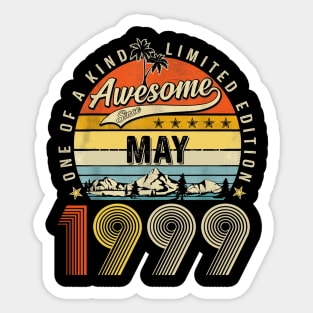 Awesome Since May 1999 Vintage 24th Birthday Sticker